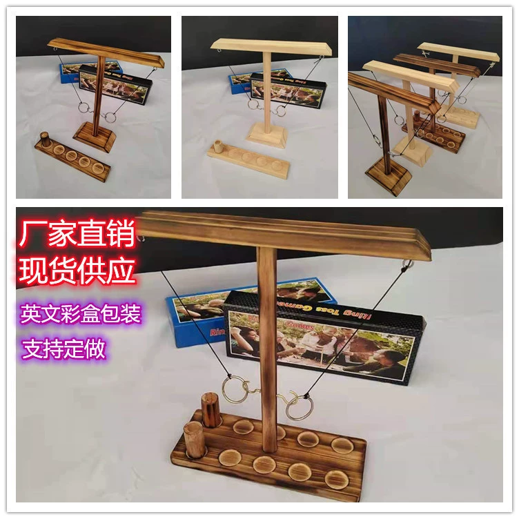 RingTossGames Wooden Ring Toss Game Ring Toss Desktop Ring Toss Hook Ring Interactive Board Game