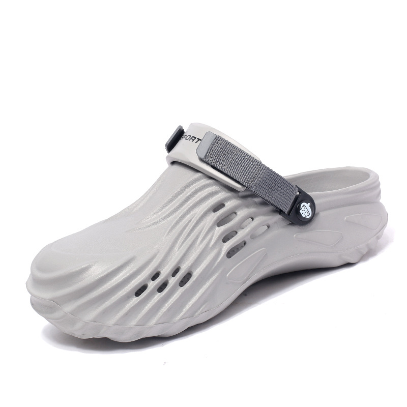 Gran tamaño transfronterizo para hombres verano nuevo calzado deportivo agujero corrugado impresión al aire libre antideslizante zapatillas de playa