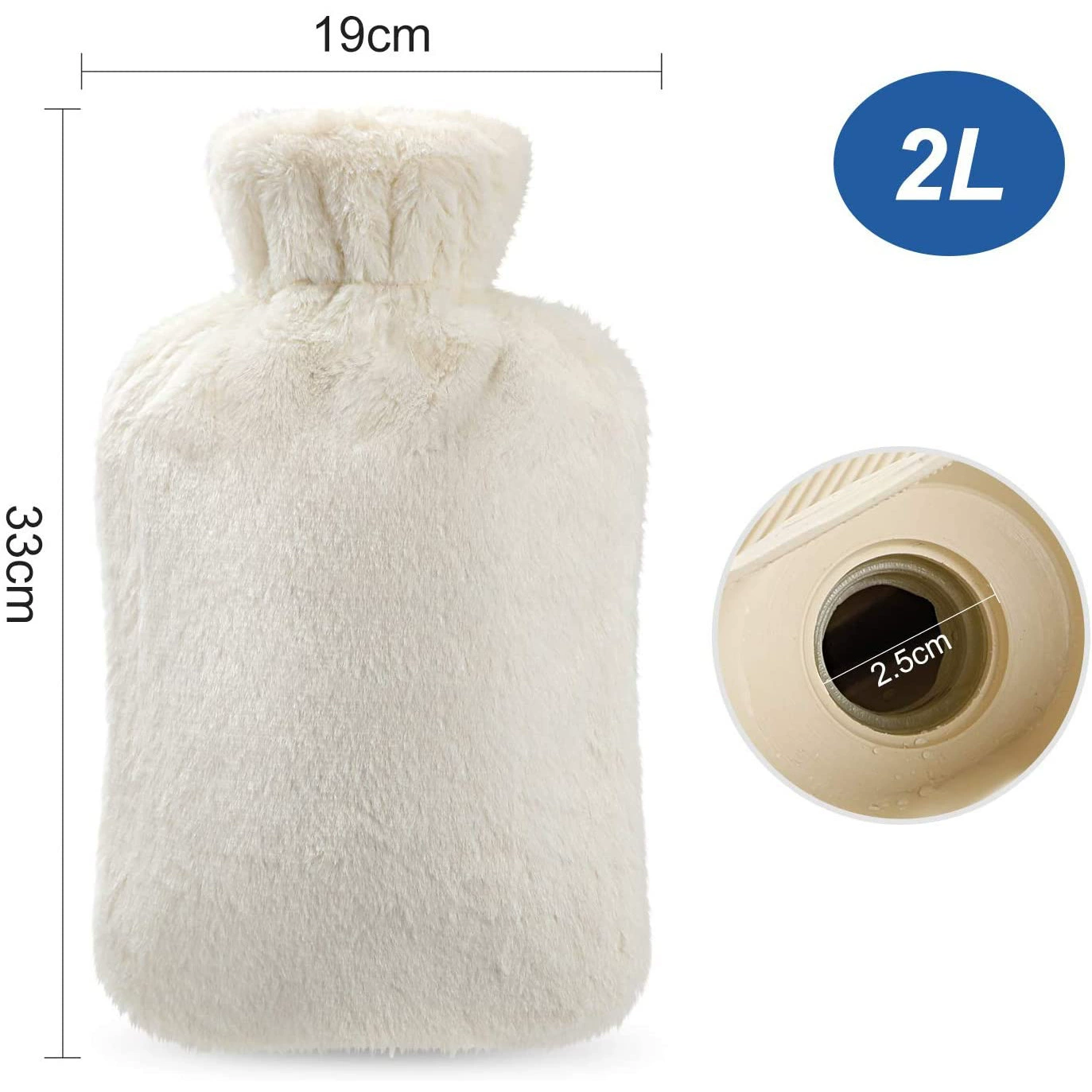 Cross-border supply water-filled water-inflated hot water bag rubber plush warm hand bag hot water bottle warm water treasure