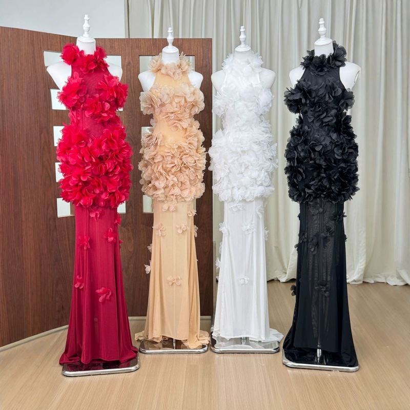 Vietnamese Niche Luxury Fashion, High-End Socialite Style, Goddess-Like Elegance, High-End Feel Dress, Slit Gown, Long Dress
