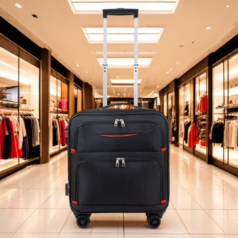 Equipaje de 18 pulgadas Estuche de carretilla de tela Oxford para mujer Estuche de embarque ligero pequeño para hombres Mini Contraseña de tamaño pequeño viaje corto