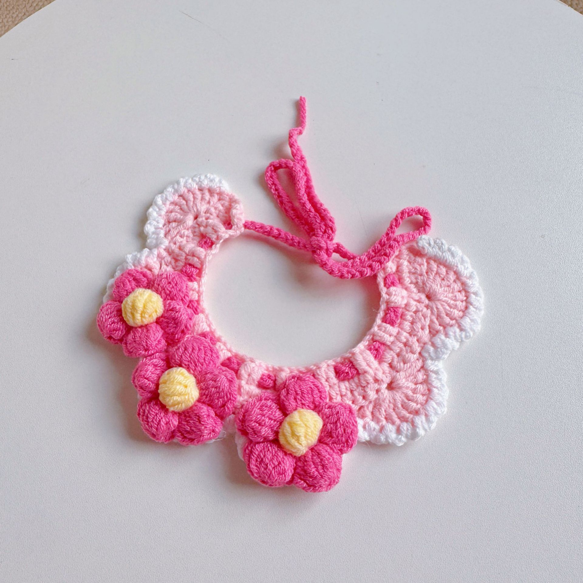 スプリングフィールドフラワーペットウールニット首輪猫唾液タオル蜂よだれかけ犬よだれかけかわいいドレスアップ