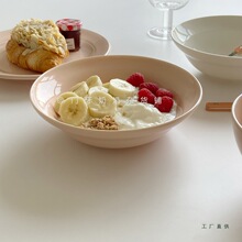 韩式粉色系列釉下彩陶瓷早餐酸奶麦片碗汤面碗饭碗水杯咖啡牛奶杯