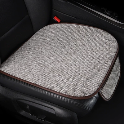 New car seat cushion all-car four-season universal cotton and linen breathable non-slip simple wear-resistant free bundle seat cushion cover (Seat cushion, seat cover) - 1-single-cushion-gentleman-gray
