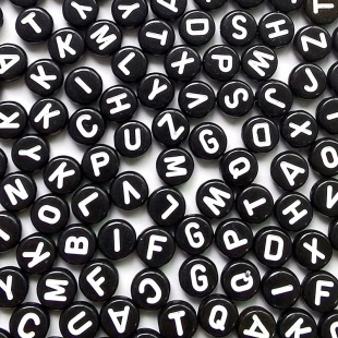 Ӣ����ĸ��4*7MM�ڵװ��ց�����ɢ�鴮��DIY�Ʒ����羳���R�d