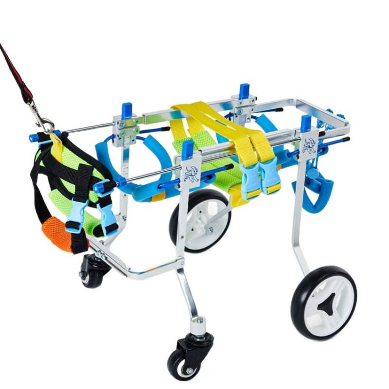 Silla de ruedas para perros silla de ruedas para mascotas para perros con discapacidad entrenamiento de silla de ruedas para rehabilitación patineta Teddy perros de cuatro ruedas