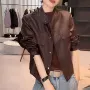 立领新款pu早春夹克