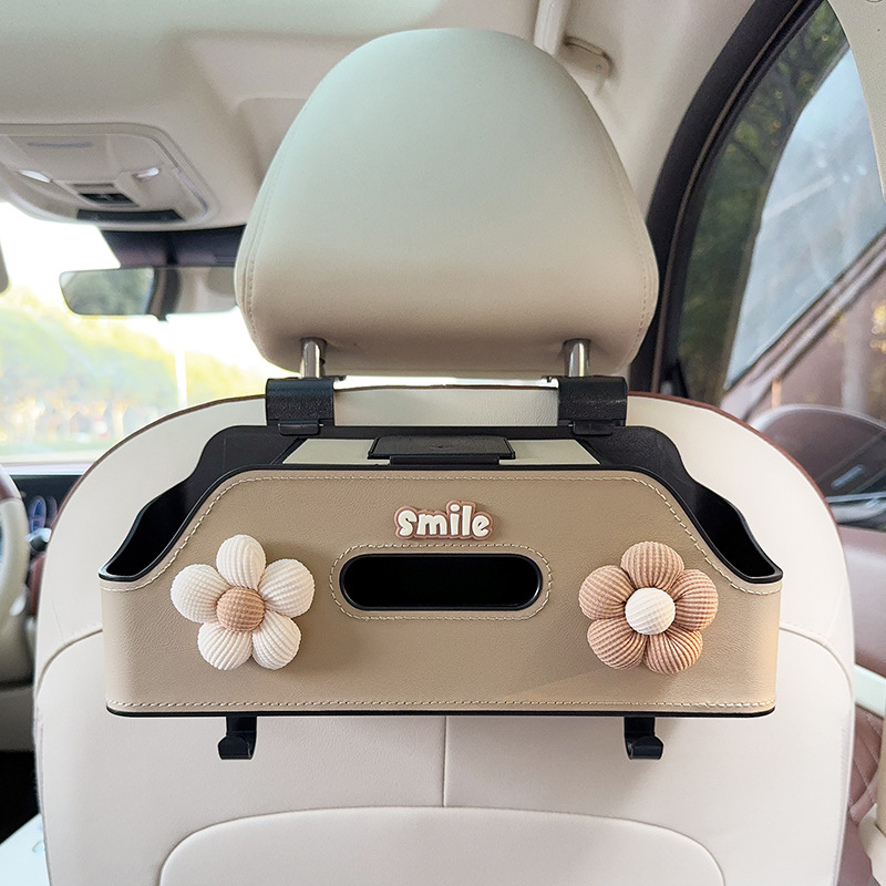 Car storage bag/box | Qìchē Car Seat Back Multi-function - beige-off-white-small-flower-coffee-small-flower-multi-function-seat-back-storage-box