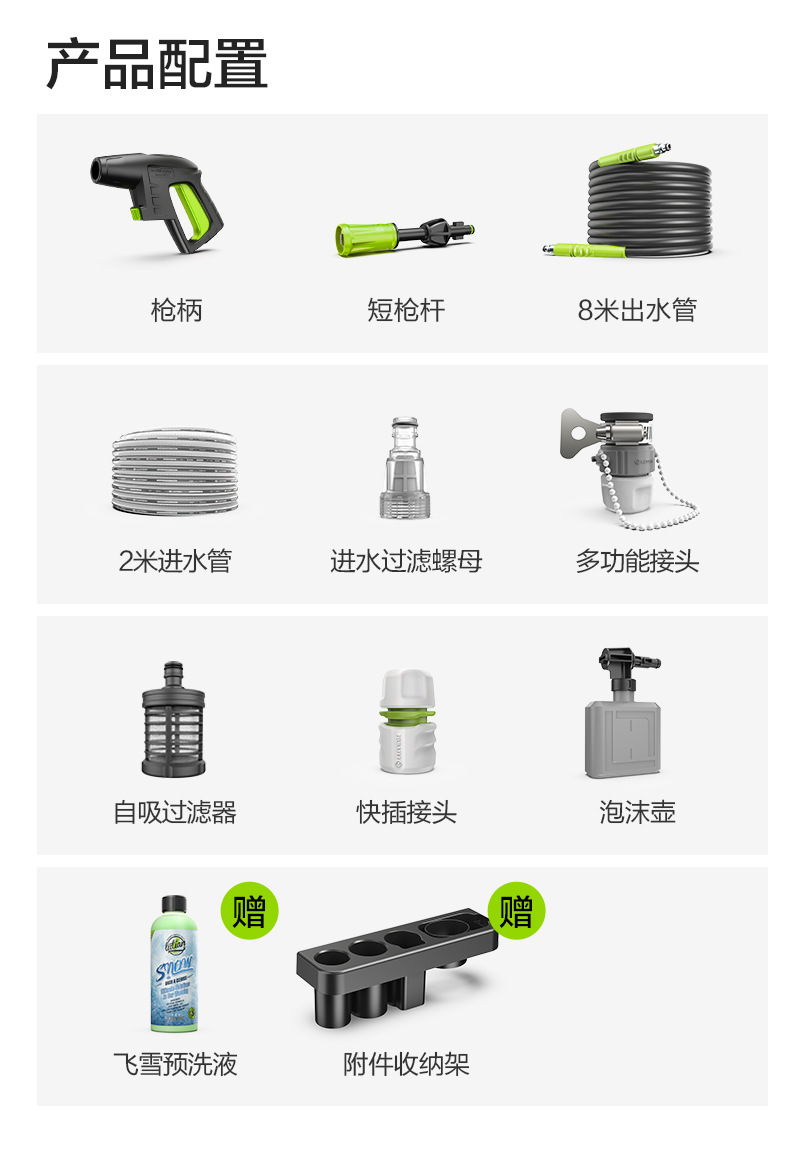 Household Car Washing Machine Sensor High-Pressure Cleaning Machine Car Brushing Artifact 220V Water Gun Water Pump Silver Fox Upgrade Wholesale