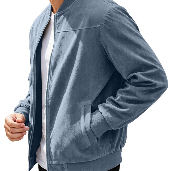 demi-season velvet keep warm sports jacket with zipper
