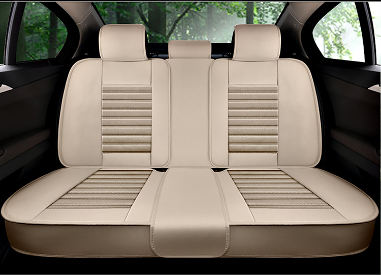 Car Seat Cushion Cover, Linen Full Surround Fabric Seat Cover, Universal for All Seasons, Summer Seat Cushion