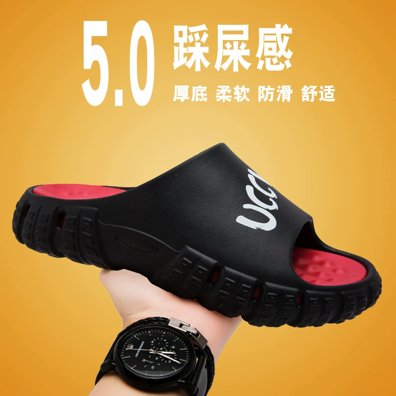 Summer ultra-soft men's slippers platform, non-slip beach mule, Collection Year 2026, suitable for outdoor wear, plus size