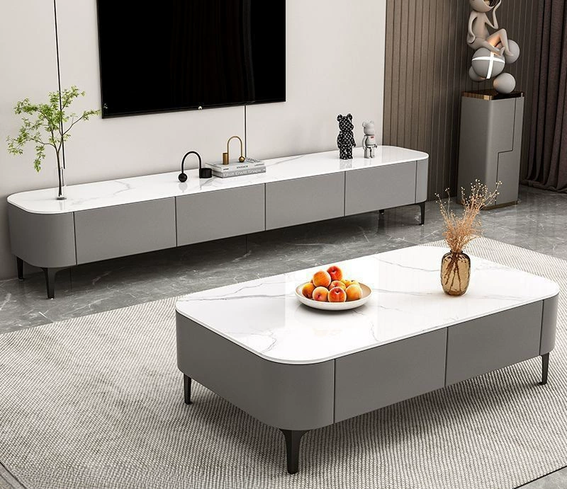 Журнальный столик из цельного дерева, ТВ-шкаф для гостиной, дома, небольшой квартиры, современный простой журнальный столик с ножками, напольный ТВ-шкаф, комбинация