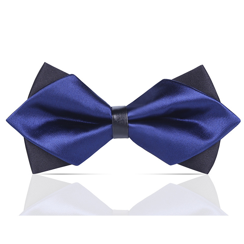 ↤↤↤삼각형 파란색 광택 나비 넥타이 ↦=>=>=>