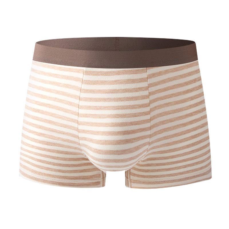 Algodón colorido, pantalones de hombre, algodón puro, entrepierna transpirable, pantalones cortos, pantalones planos, rayas de moda juvenil