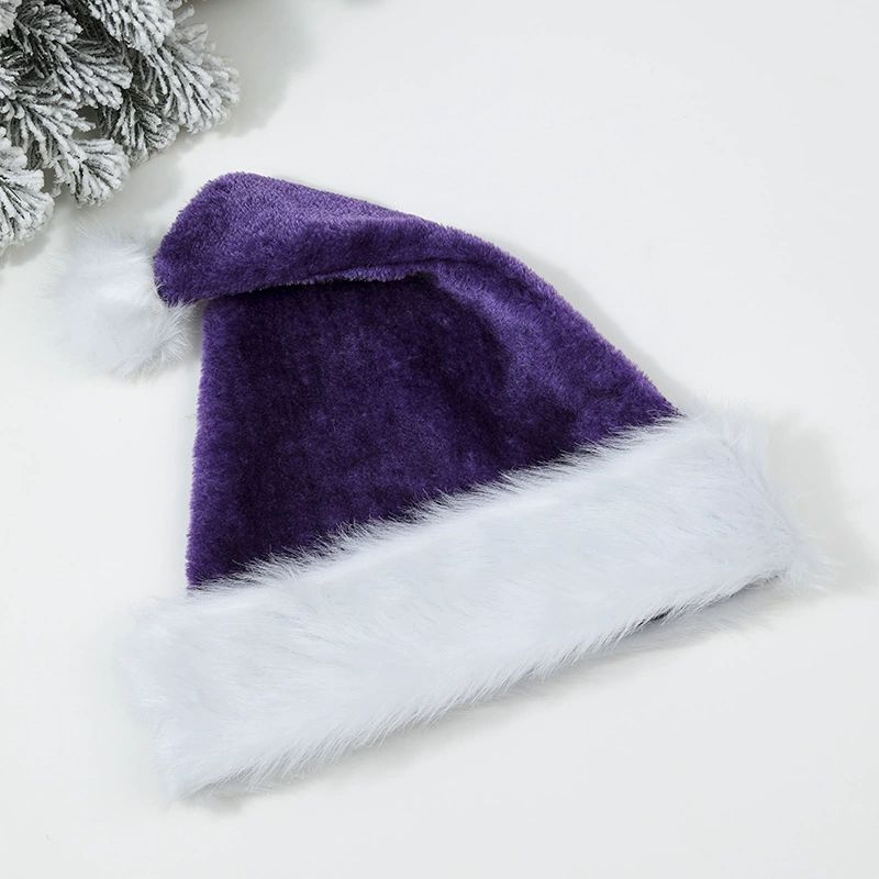 Long plush Christmas hat, large pompon, 32×45 cm, multiple colors