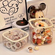 儿童发饰收纳盒儿童透明桌面收纳发卡发夹女孩皮筋头绳发圈首饰盒