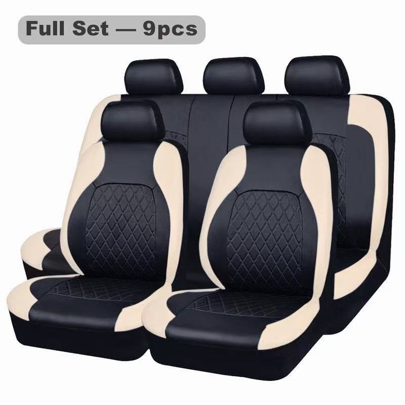 Amazon Mexico Cross-Border Foreign Trade Car Eight-Seater Seat Cover Single-Line Diamond Quilted Embroidery Leather Pu Leather Export to Europe and America