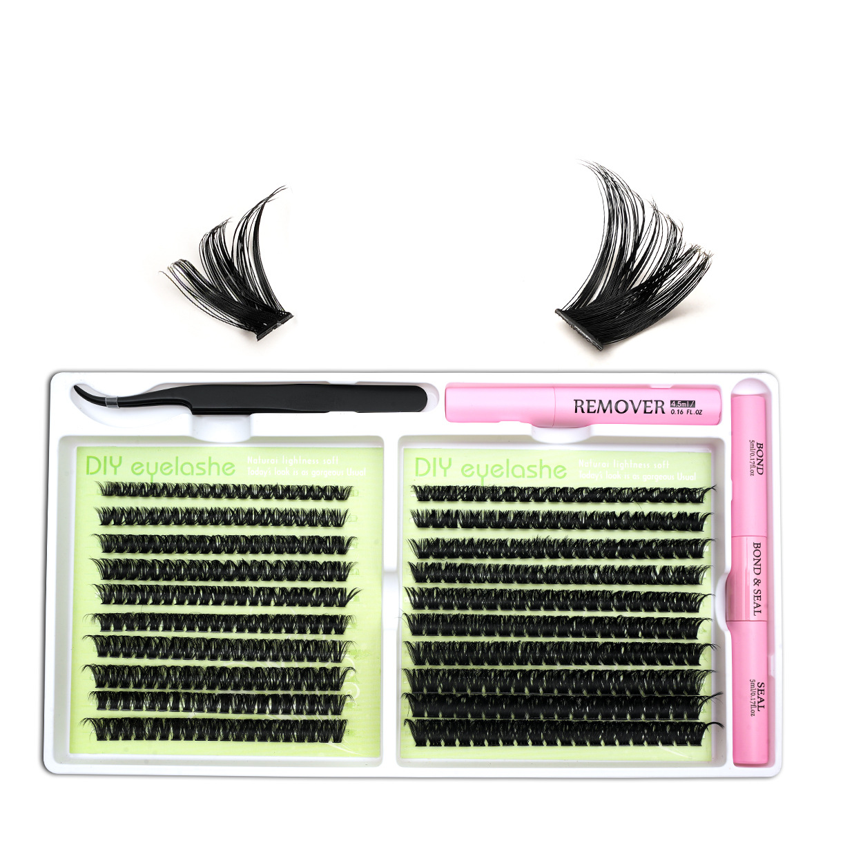 DIY transfronterizo pestañas falsas 4 piezas juego de pegamento de liberación de pestañas 304050P60P80P100P 20 filas lotes de comercio exterior