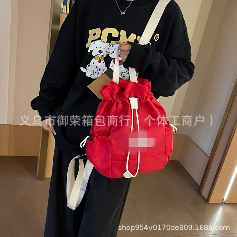 Summer New Foreign Trade North Home Bucket Bag Casual Waterproof Lightweight Handbag Single Shoulder Crossbody Bag Korean Version Backpack