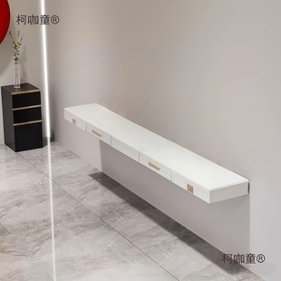 Barber Shop Marble Countertop Trendy Hair Salon Wall-Mounted Perm Dye Haircut Density Board Countertop Metabo