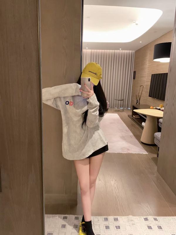 新款alo彩色字母印花长袖T恤宽松百搭时尚水洗炒色扎染舒适上衣|undefined