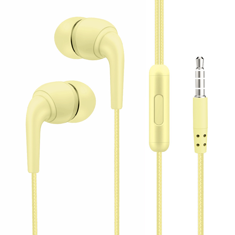 Macaroon in-ear wired headphones subwoofer in-line Android mobile phone chicken game wire control headphones wholesale