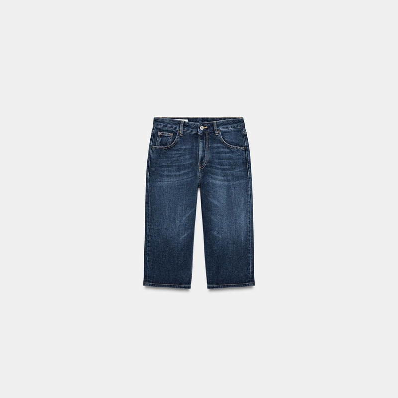 Za European and American Style Women's New Fashion In-Stock Denim Mid-Waist Casual Capri Jeans 6855001
