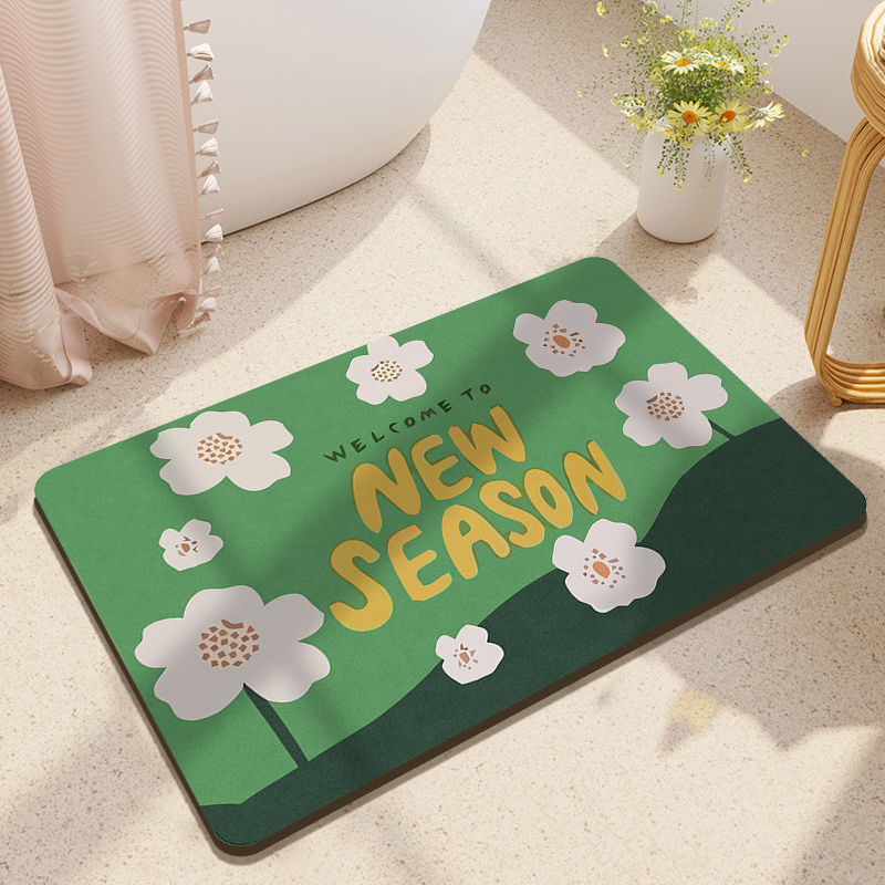 Baño de absorción de agua, suelo de absorción de algas, almohadilla de absorción de agua, cocina de baño, almohadilla verde, almohadilla antideslizante, almohadilla de puerta