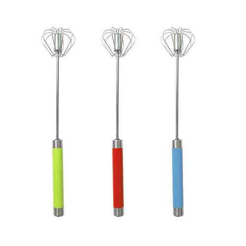 Factory stainless steel egg beater semi-automatic egg beater egg white cream whipper rotating manual egg beater wholesale