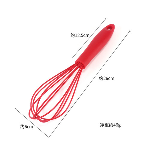 Silicone Whisk Household Plastic Handle Stirrer 10-inch 12-inch Handheld Mixer Cream Whisk