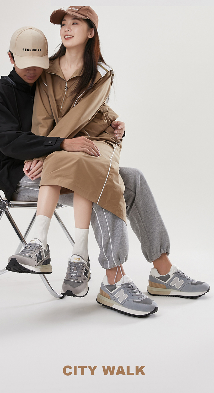 Giày thể thao unisex cổ điển tăng chiều cao đế dày phong cách Balance 574 — màu xanh đậm chi tiết 17