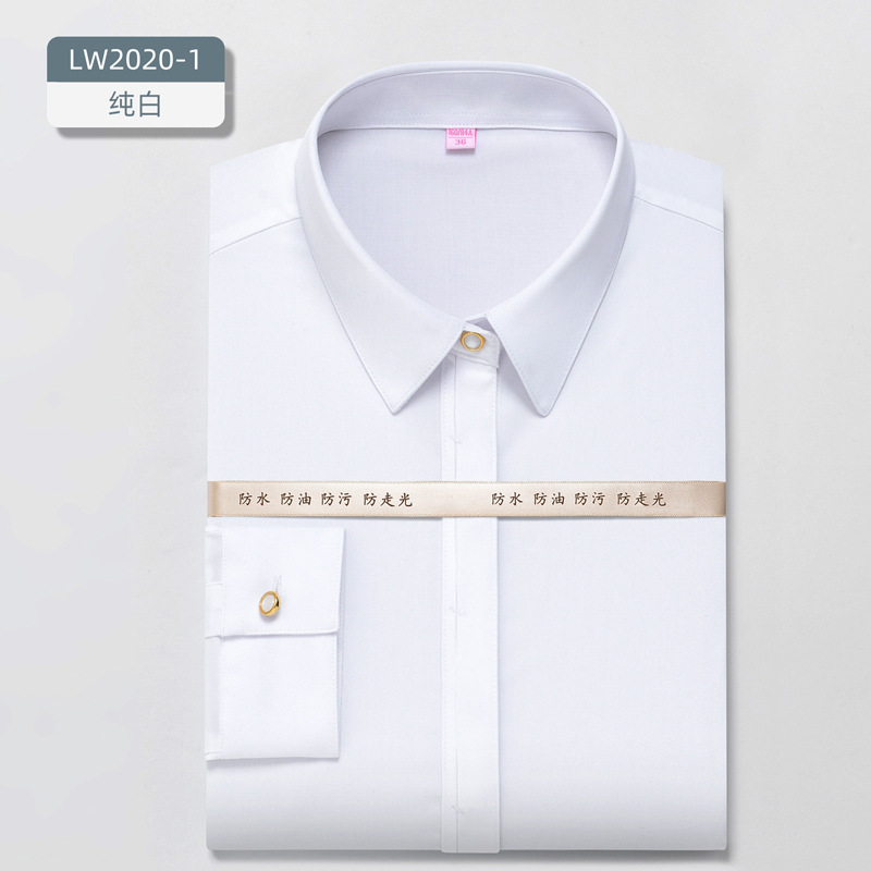Procesamiento personalizado de tres camisas blancas anti-mujeras de manga larga mangas cortas elásticas sin quemar ropa formal ropa de trabajo profesional camisa blanca