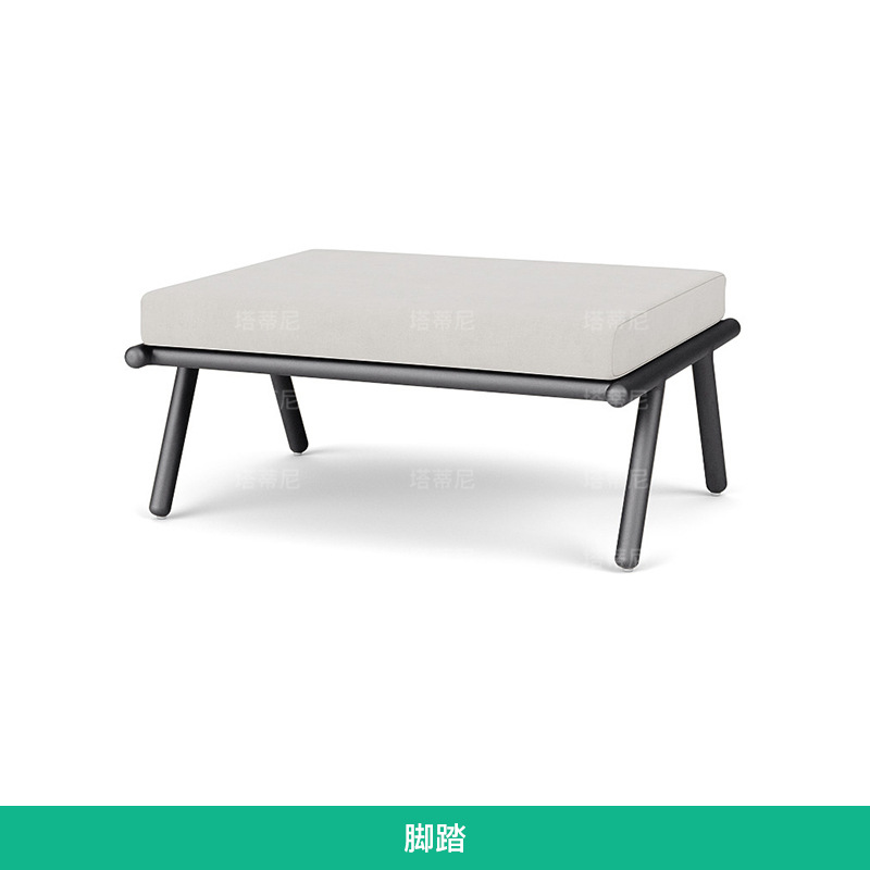 Ocio al aire libre sofá patio aleación de aluminio ratán sofá al aire libre balcón cuerda Mesa té combinación sol muebles de habitación image 11