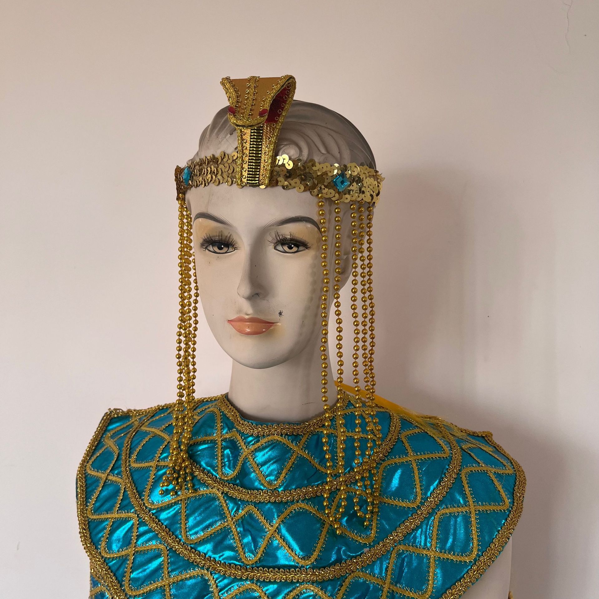 Halloween Cleopatra headwear ropa egipcia de las mujeres accesorios oro con cuentas diadema Faraón