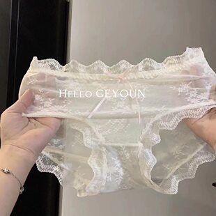 Japanese comfortable breathable cotton lace pants, sexy underwear, trousers, mid rise