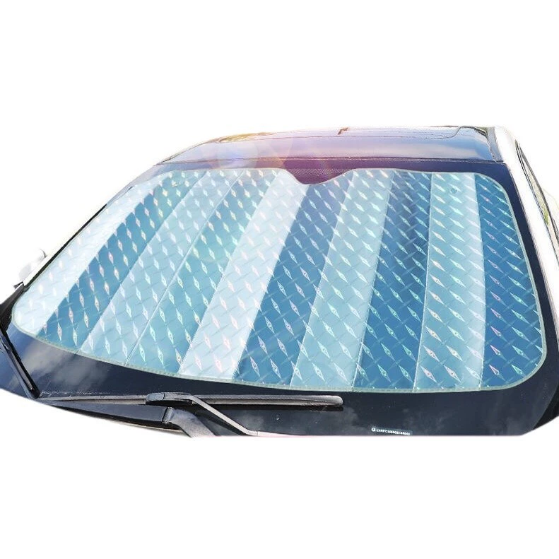 Car aluminum foil sunshade, sun protection and heat insulation double-sided summer bubble thickened car front glass windshield visor