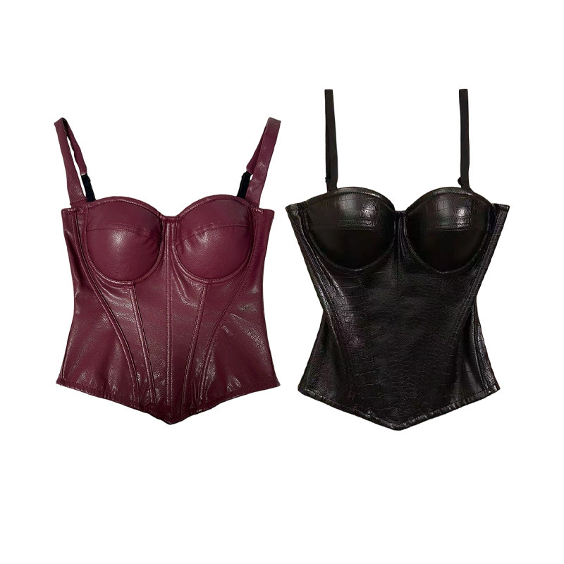 2025 New Retro Inner Wear Tube Top Fishbone Corset Body Shaping Women's Suspender Belt with Breast Pads Simple Body Shaping Dress Bra