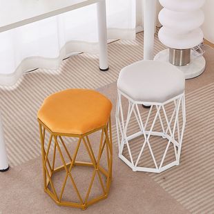 Dressing Table Round Stool Girls Bedroom Simple Home Makeup Stool Cream Style Internet Celebrity Dressing Table Chair Supply Chain