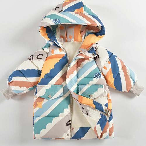 Children's Cotton Coat, Long Version, Korean Style, Cute and Thick Cotton Coat for Boys and Girls