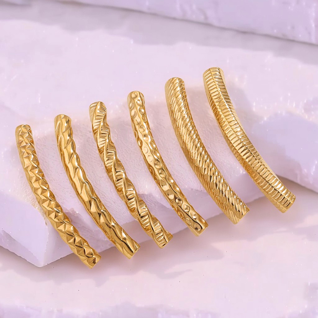 37mm Jewelry Making Size 5 PCS/Package 37mm Hole 2~2.9mm Hole 3~3.9mm 304 Stainless Steel Geometric Casing Elbow