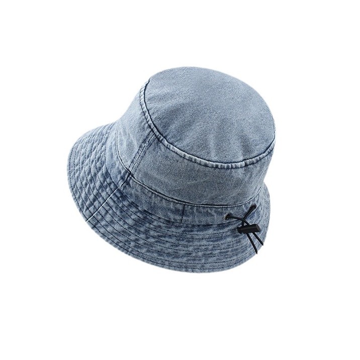 2023 nuevo cordón Denim pescador sombrero de las mujeres vintage lavado viejo cubo sombrero de sol de las mujeres jóvenes sombrero todos los hombres a juego