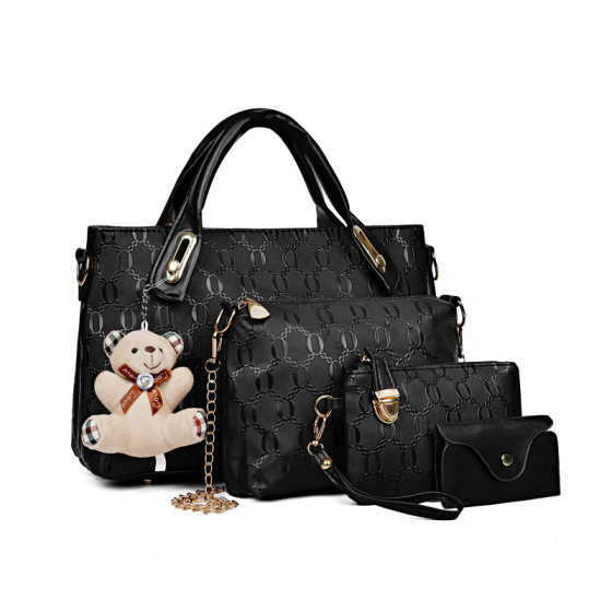 Cross-border Women's Bag 2023 New Fashion Casual Bear Four-piece Set Mother's Bag Shoulder Crossbody Portable Women's Bag Wholesale
