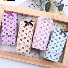 正品蝶安芬内裤女透气棉高腰收腹提臀印花性感中腰女士平角2条