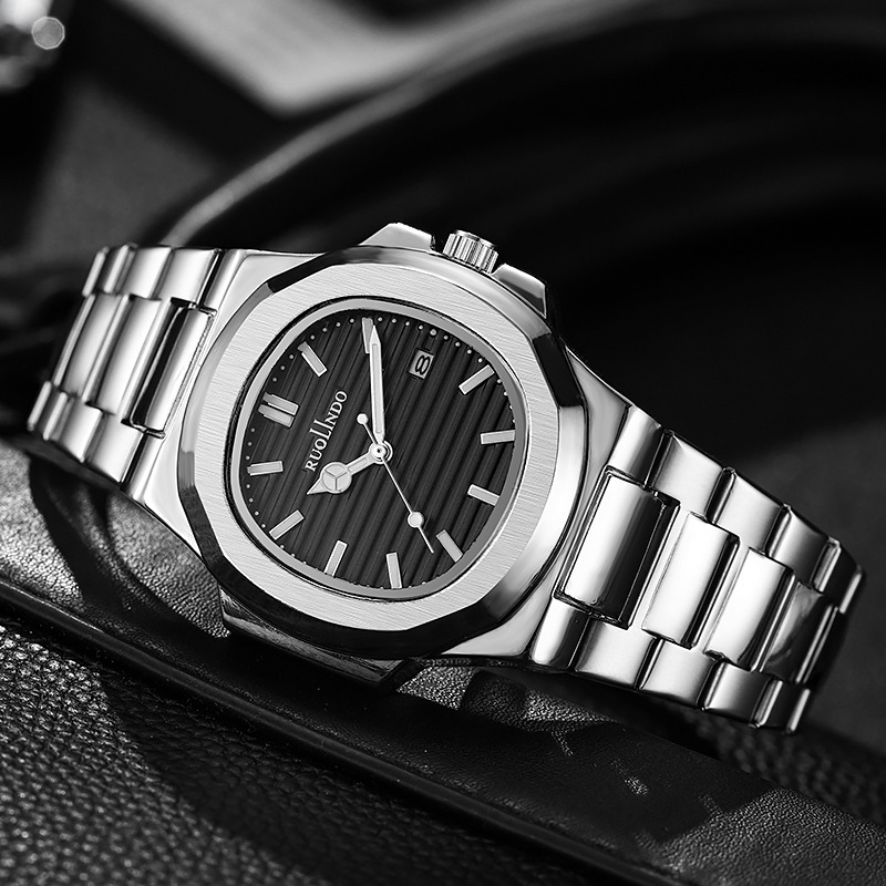 Herrenuhr Parrot Quartz Spiral Simple Calendar Net Red Luminous Steel Belt Watch Herrenmode Business_voghion.com