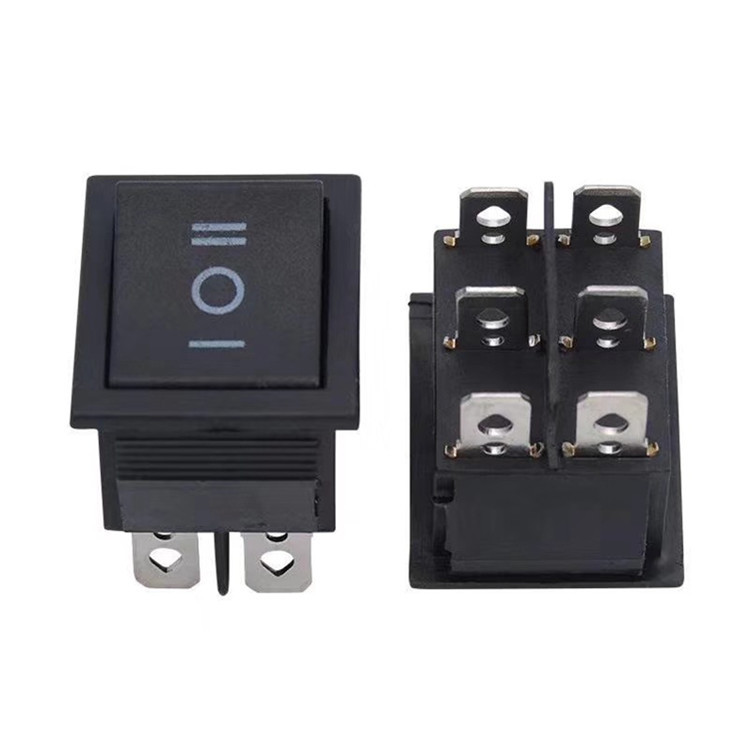 直销船型开关 KCD4-203N 三档六脚带灯三挡25*31翘板船形电源开关