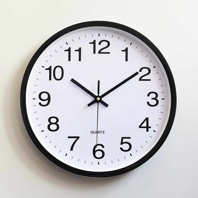 塑料挂钟 石英钟表卧室客厅挂钟表简约时钟客制LOGO 30CM clock