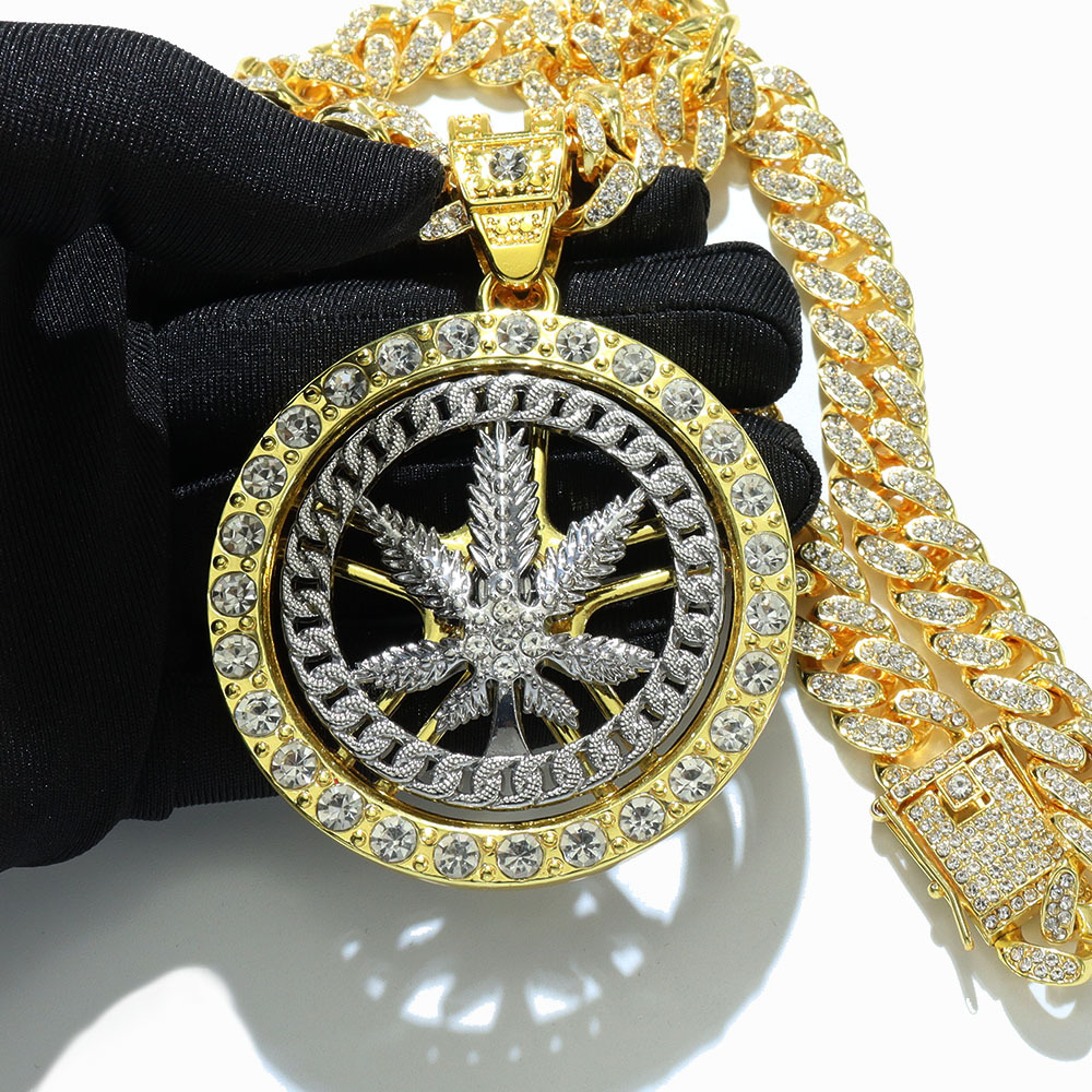 Hip-hop completo rotativo disco colgante colgante de hoja de arce personalidad hipster girar colgante de hoja de arce Europa y América transfronteriza