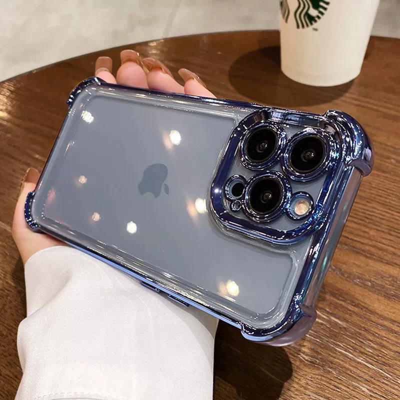 Чехол для телефона (Apple) iPhone 17/17 Pro Max — защита углов с воздушными подушками, гальванизированный прозрачный корпус