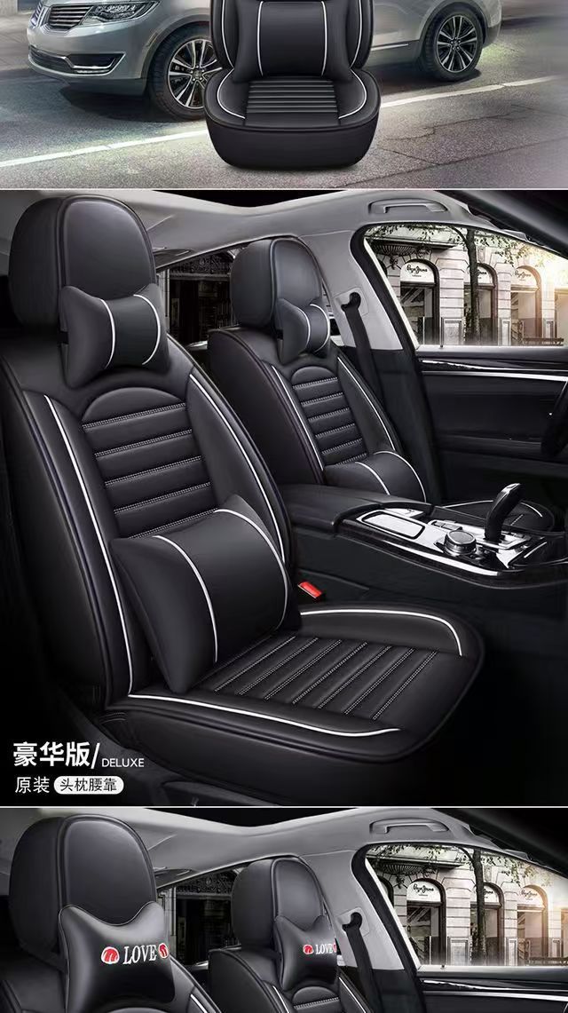 New Cross-Border Foreign Trade Full-Cover Leather Cartoon Car Seat Cushion, Full Surround Seat Cover, Universal for All Seasons, Stain-Resistant